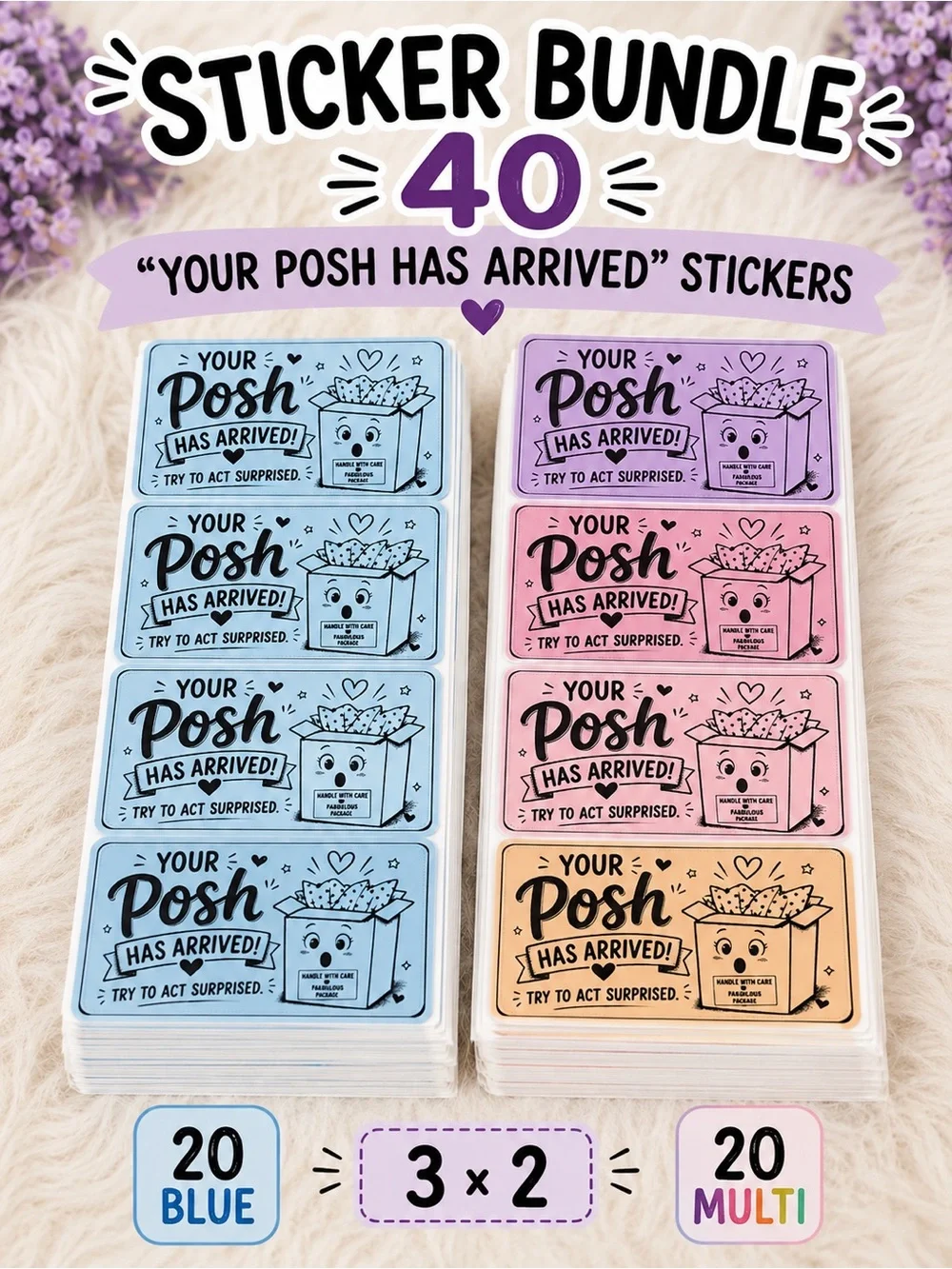 40 Act Surprised Posh Arrived stickers